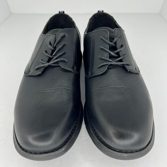 Nautica Mens Ajax Black LowTop LaceUp Man Made Leather  Size 10 Oxford Shoes